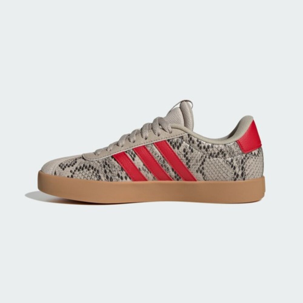 Adidas VL Court 3.0 Women Sneakers Beige Red Snakeskin Gum Sole JR8670 Size 7.5 - Picture 6 of 12